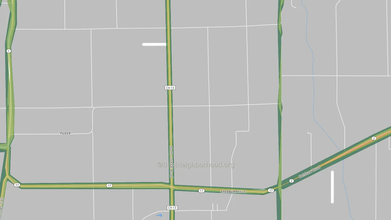 Sherburnville, IL Map of Noise Levels in Sherburnville