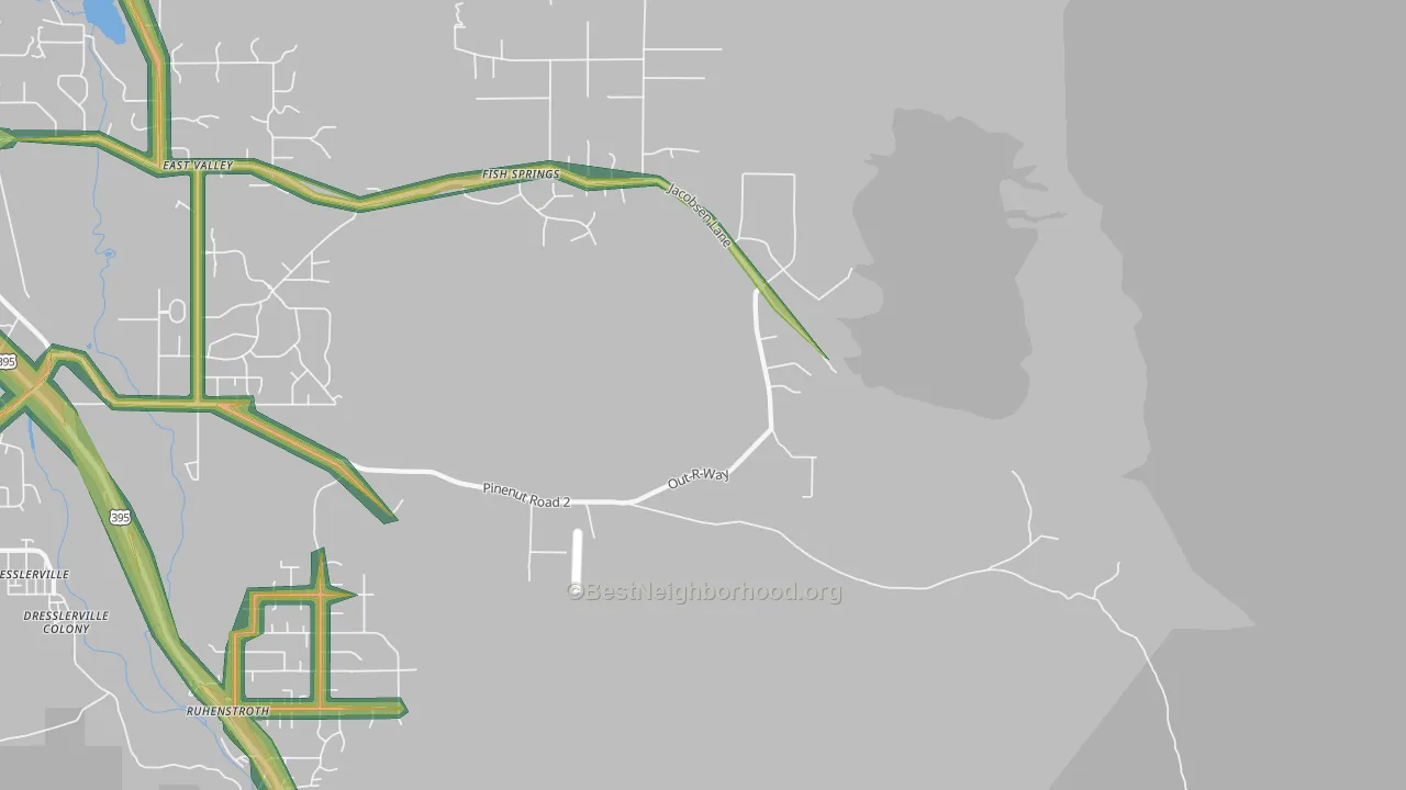 Sheridan, NV Map of Noise Levels in Sheridan