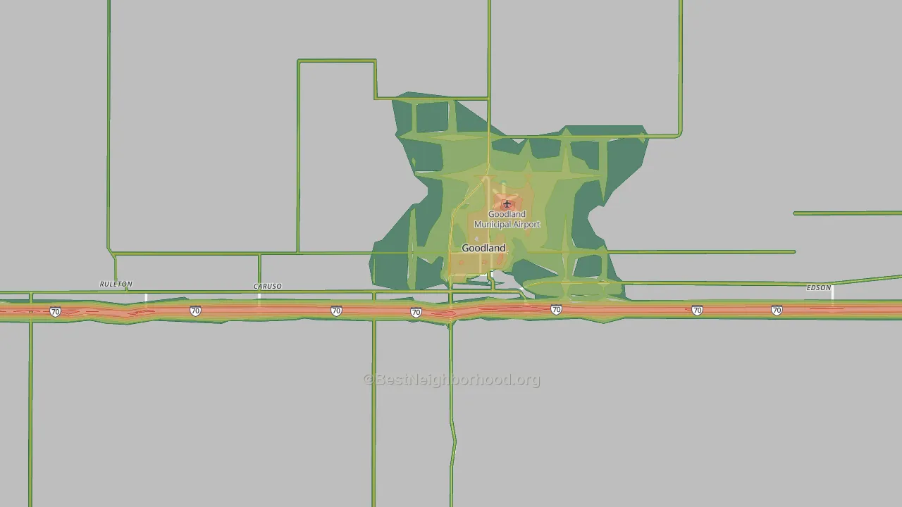 Sherman County, KS Map of Noise Levels in Sherman County