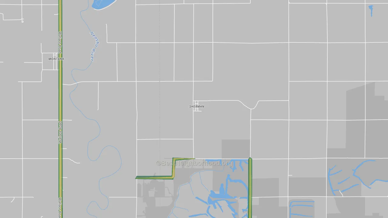 Sherman, KS Map of Noise Levels in Sherman