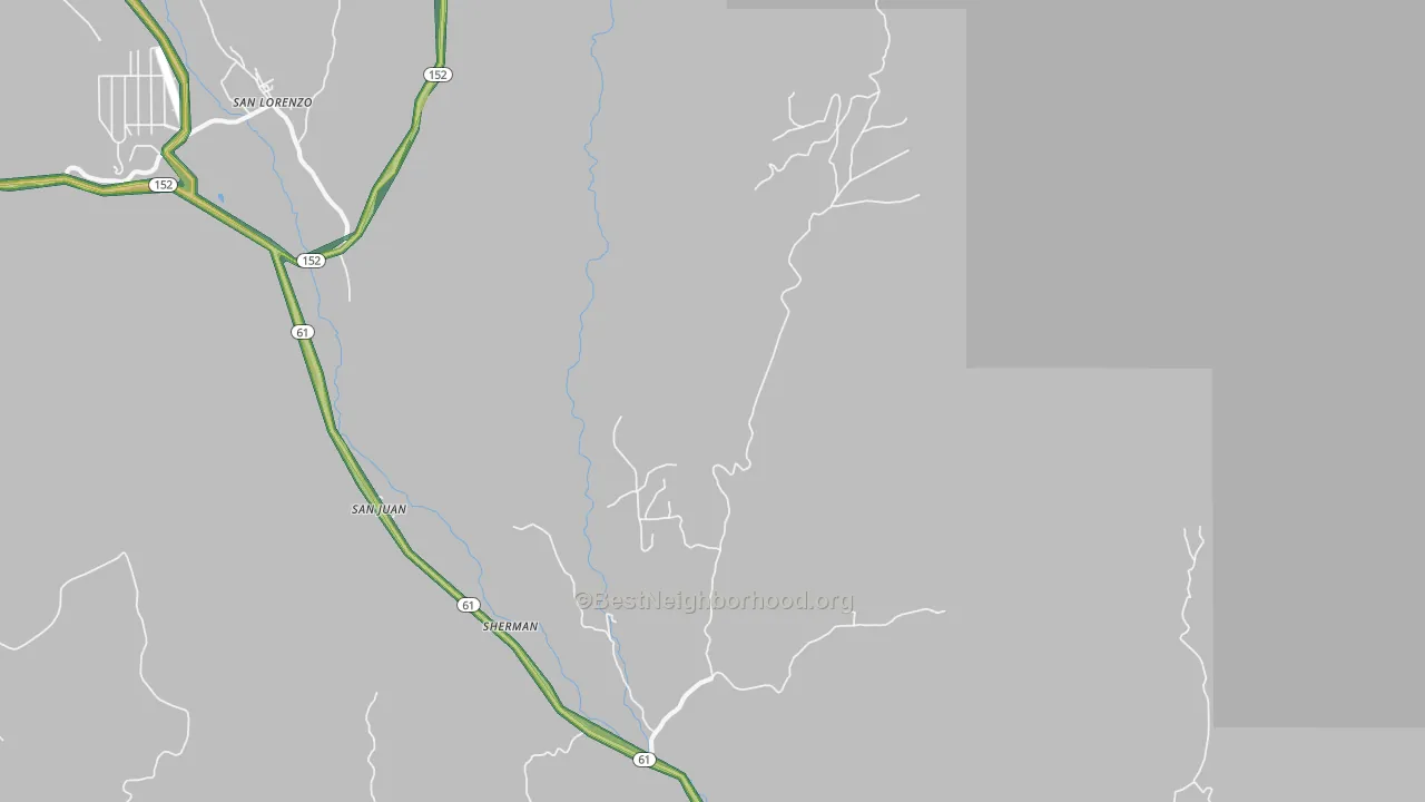 Sherman, NM Map of Noise Levels in Sherman