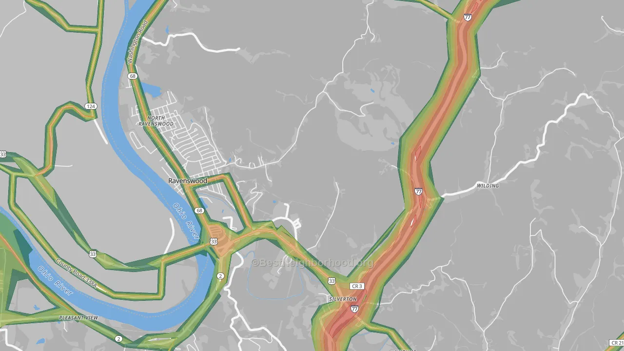 Sherman, WV Map of Noise Levels in Sherman