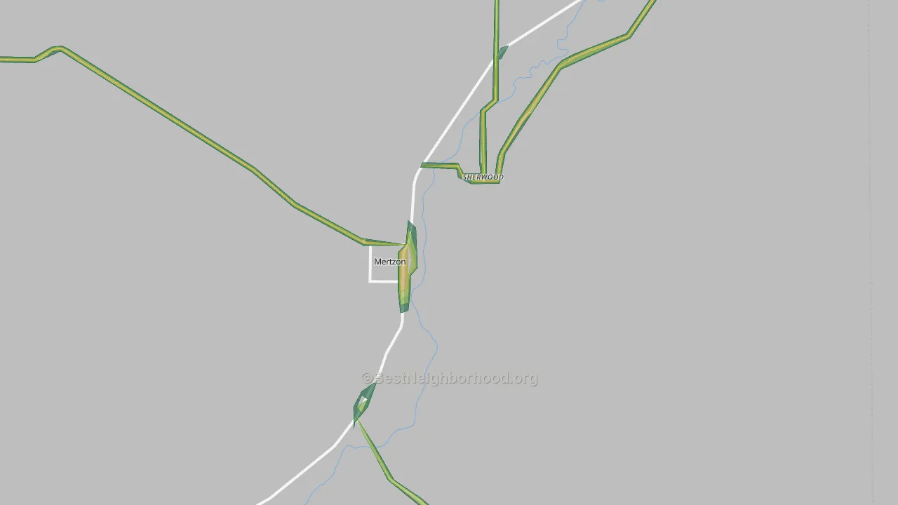 Sherwood, TX Map of Noise Levels in Sherwood
