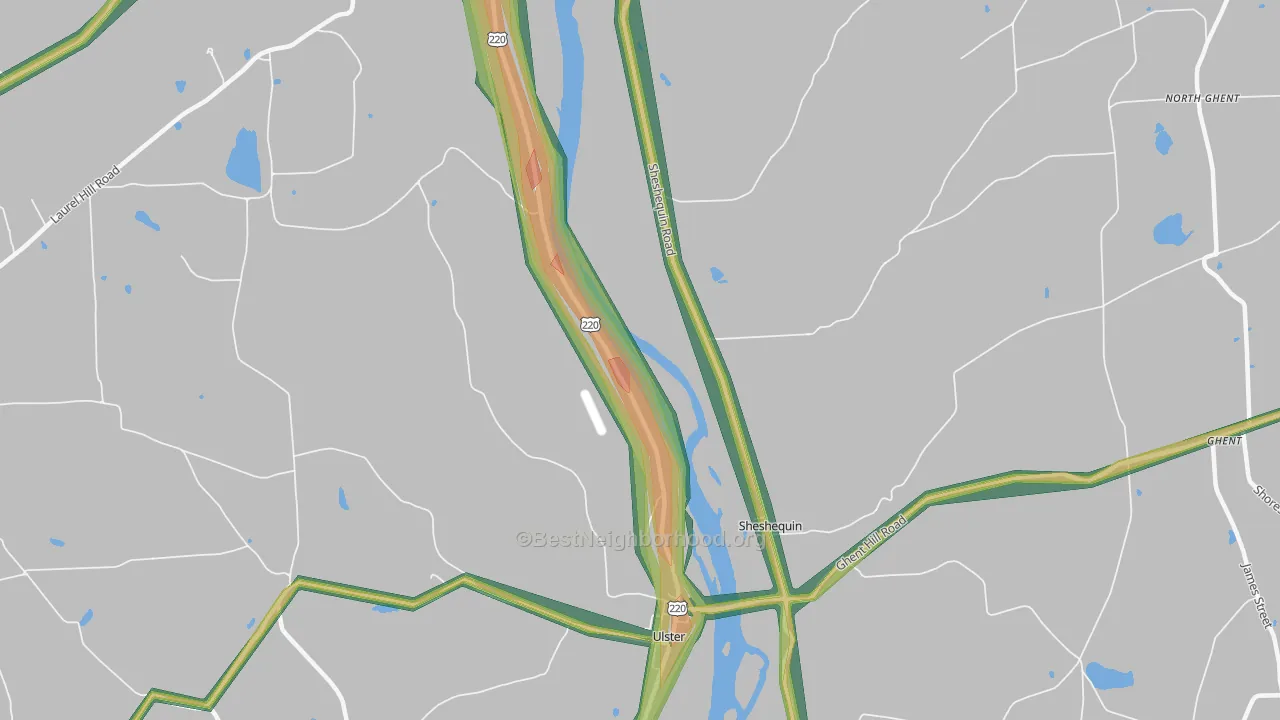 Sheshequin, PA Map of Noise Levels in Sheshequin
