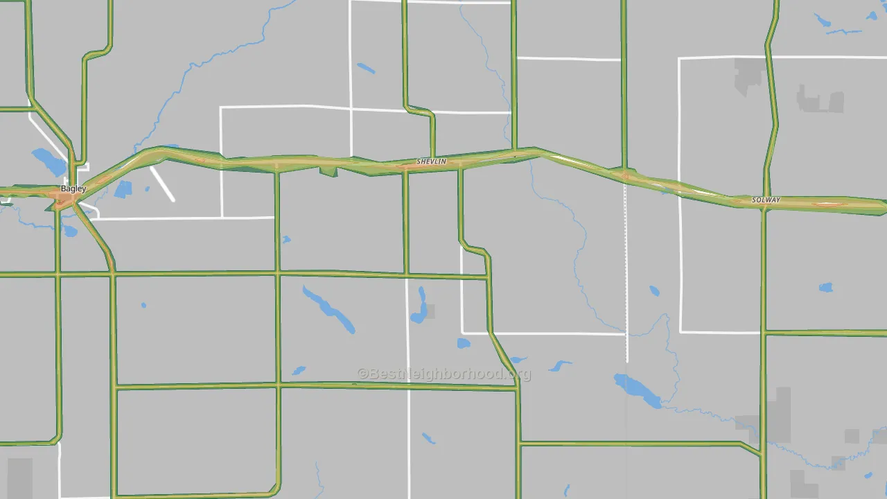 Shevlin, MN Map of Noise Levels in Shevlin