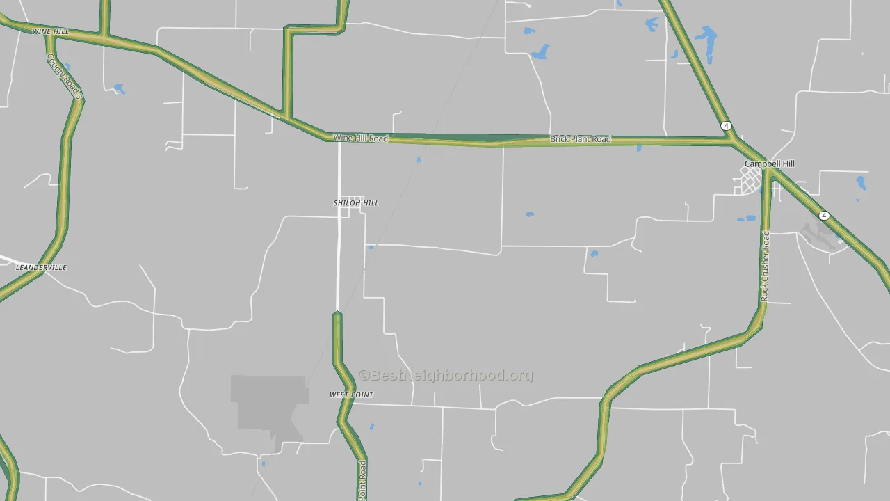 Shiloh Hill, IL Map of Noise Levels in Shiloh Hill