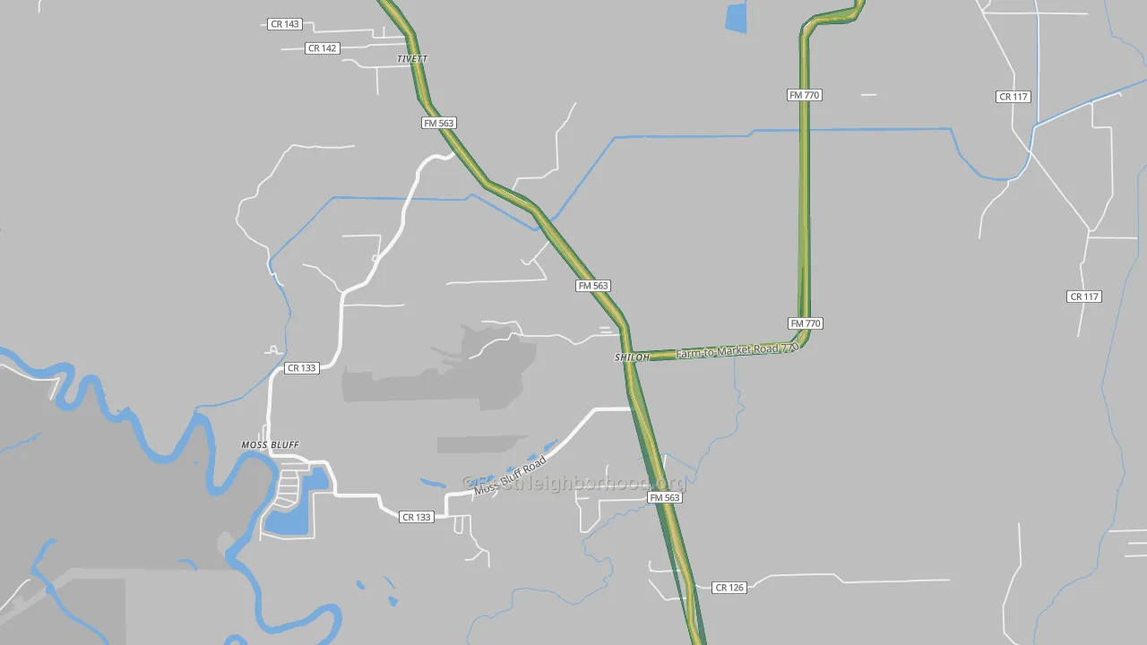 Shiloh, TX Map of Noise Levels in Shiloh