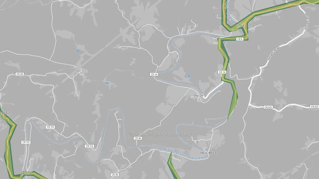 Shiloh, WV Map of Noise Levels in Shiloh