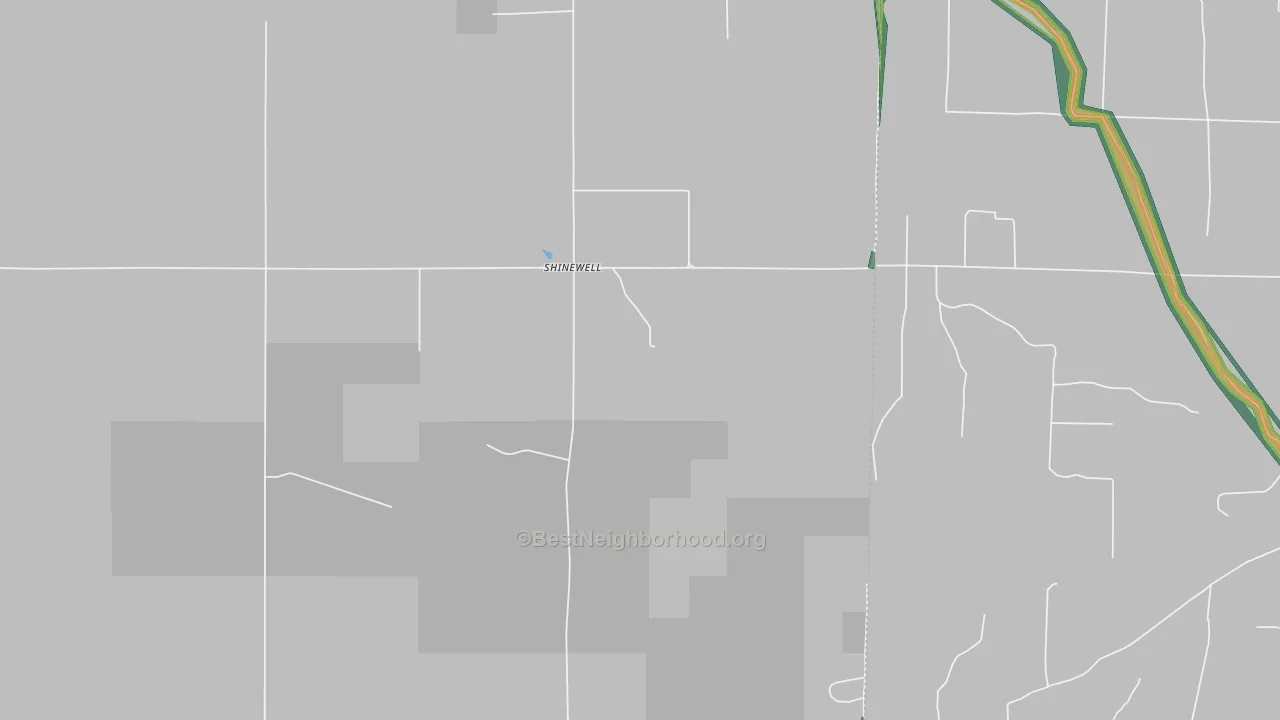 Shinewell, OK Map of Noise Levels in Shinewell
