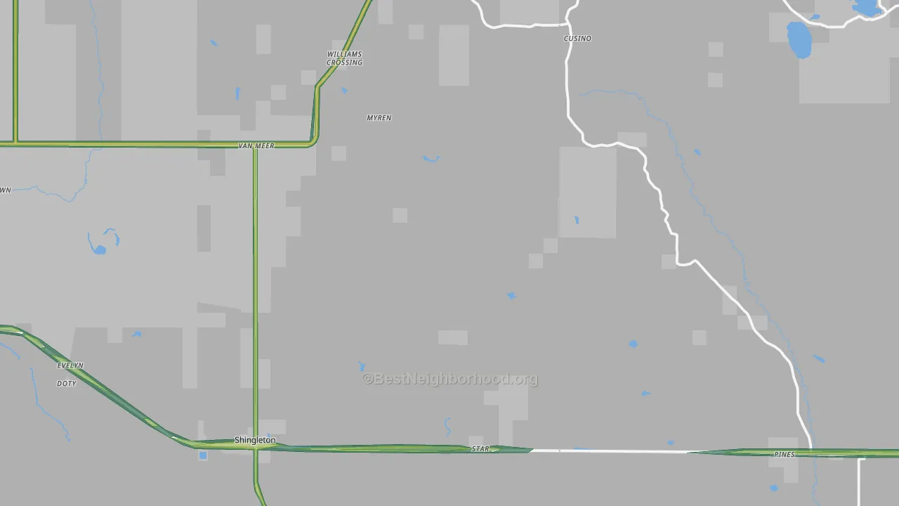 Shingleton, MI Map of Noise Levels in Shingleton