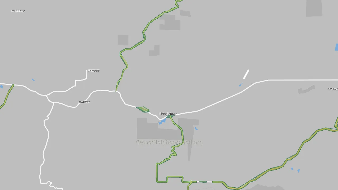 Shingletown, CA Map of Noise Levels in Shingletown