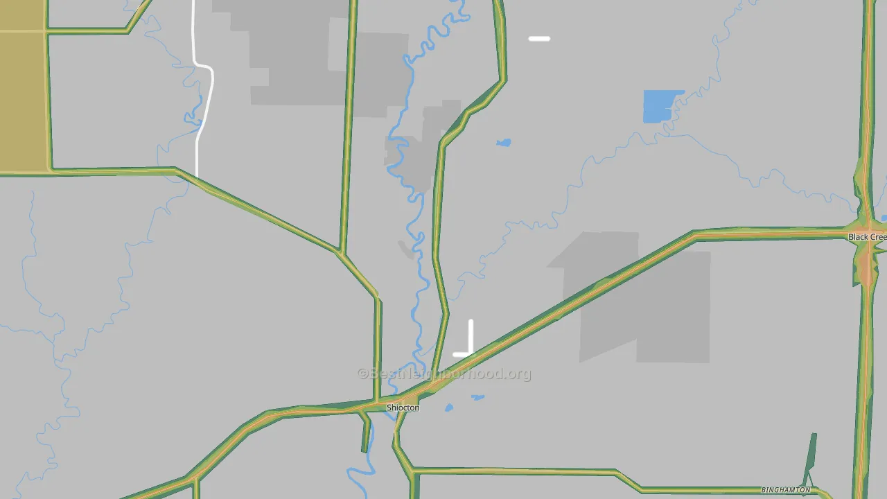 Shiocton, WI Map of Noise Levels in Shiocton
