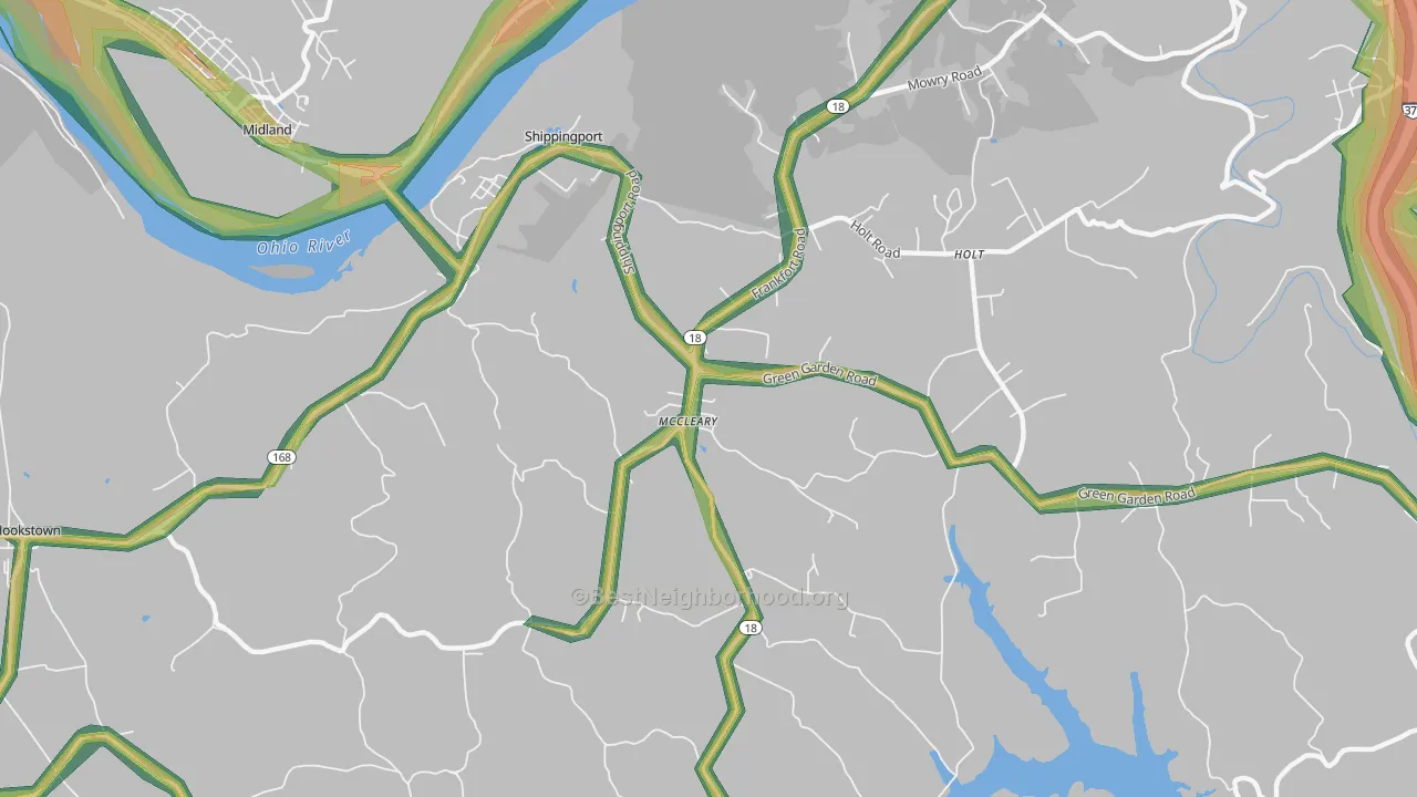 Shippingport, PA Map of Noise Levels in Shippingport