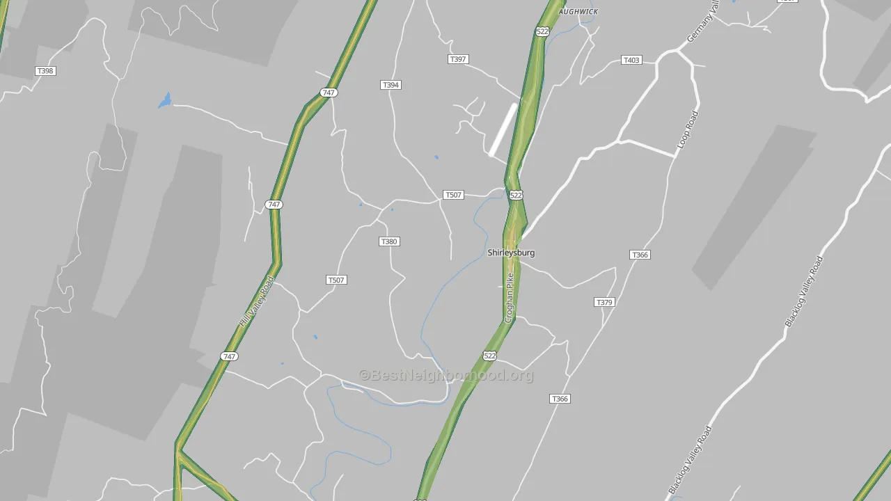 Shirleysburg, PA Map of Noise Levels in Shirleysburg