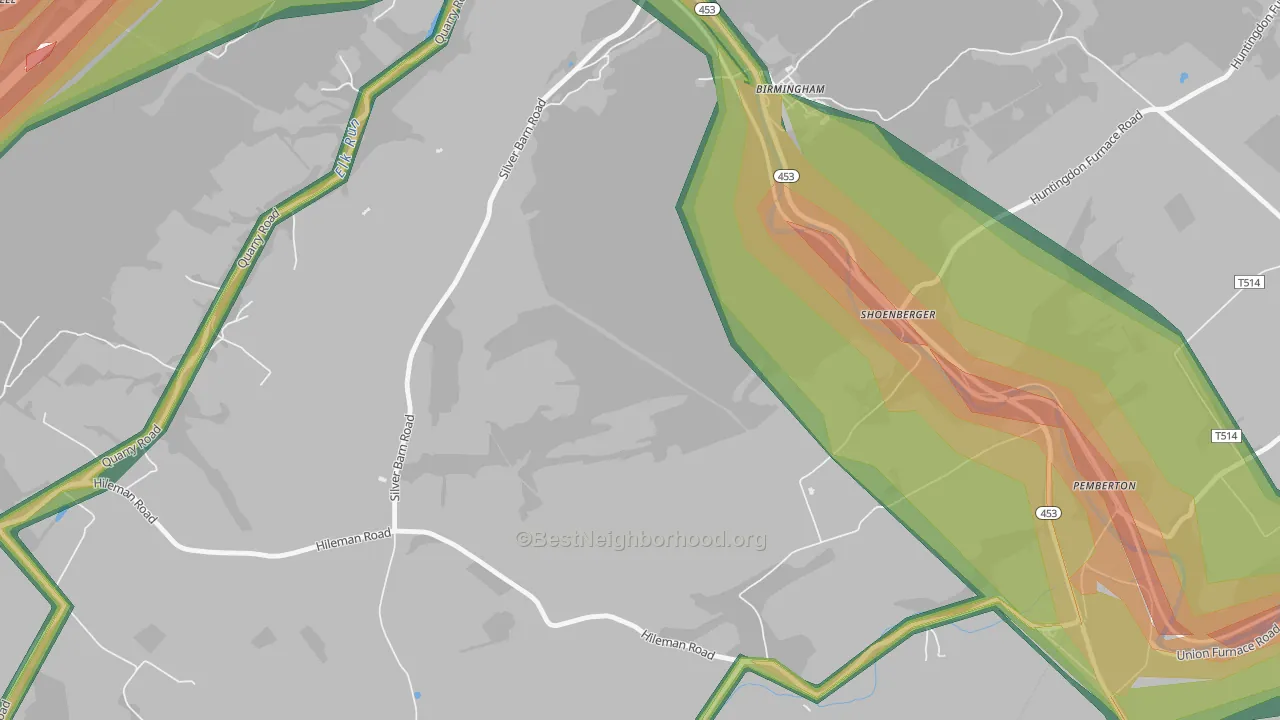 Shoenberger, PA Map of Noise Levels in Shoenberger