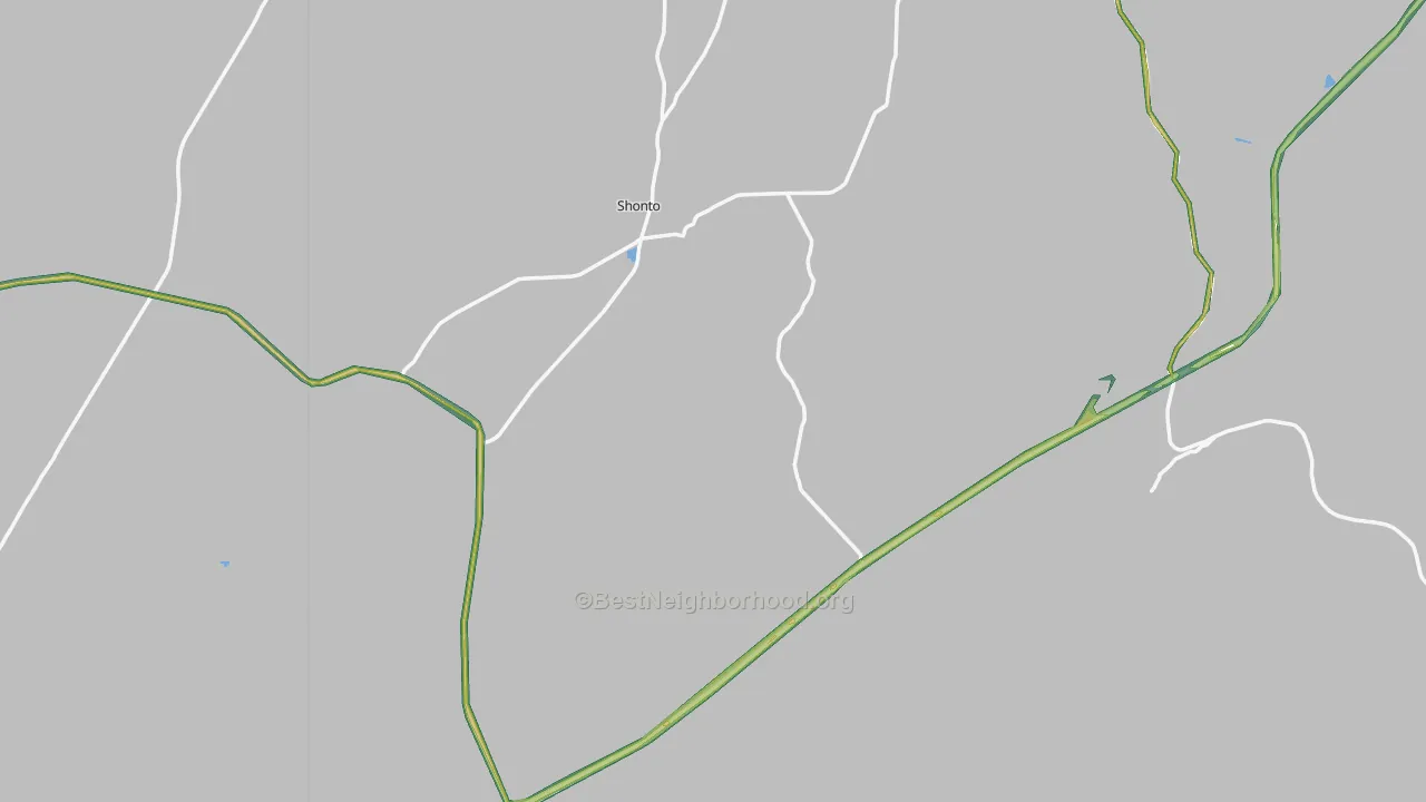 Shonto, AZ Map of Noise Levels in Shonto