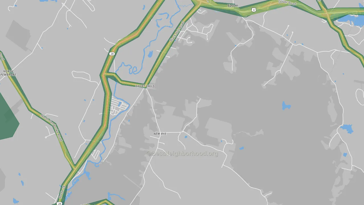 Short Falls, NH Map of Noise Levels in Short Falls