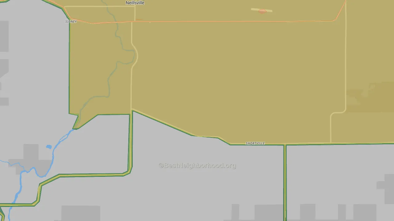 Shortville, WI Map of Noise Levels in Shortville