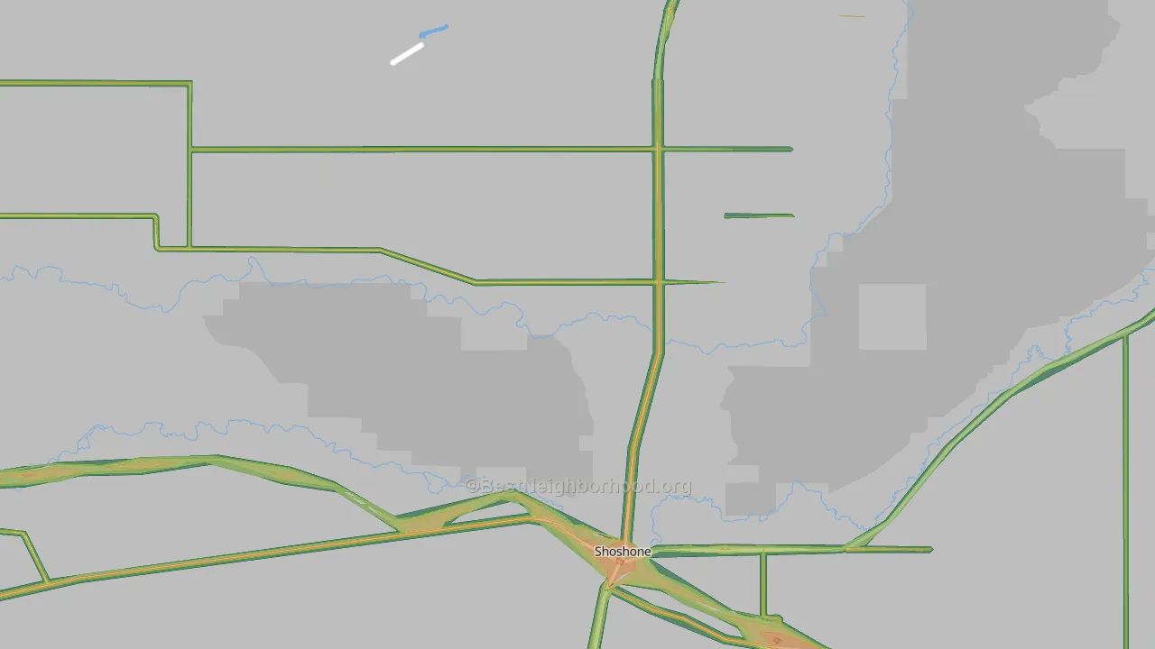 Shoshone, ID Map of Noise Levels in Shoshone