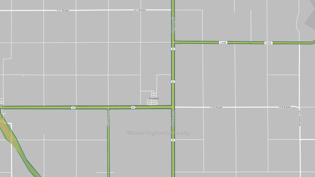 Shubert, NE Map of Noise Levels in Shubert