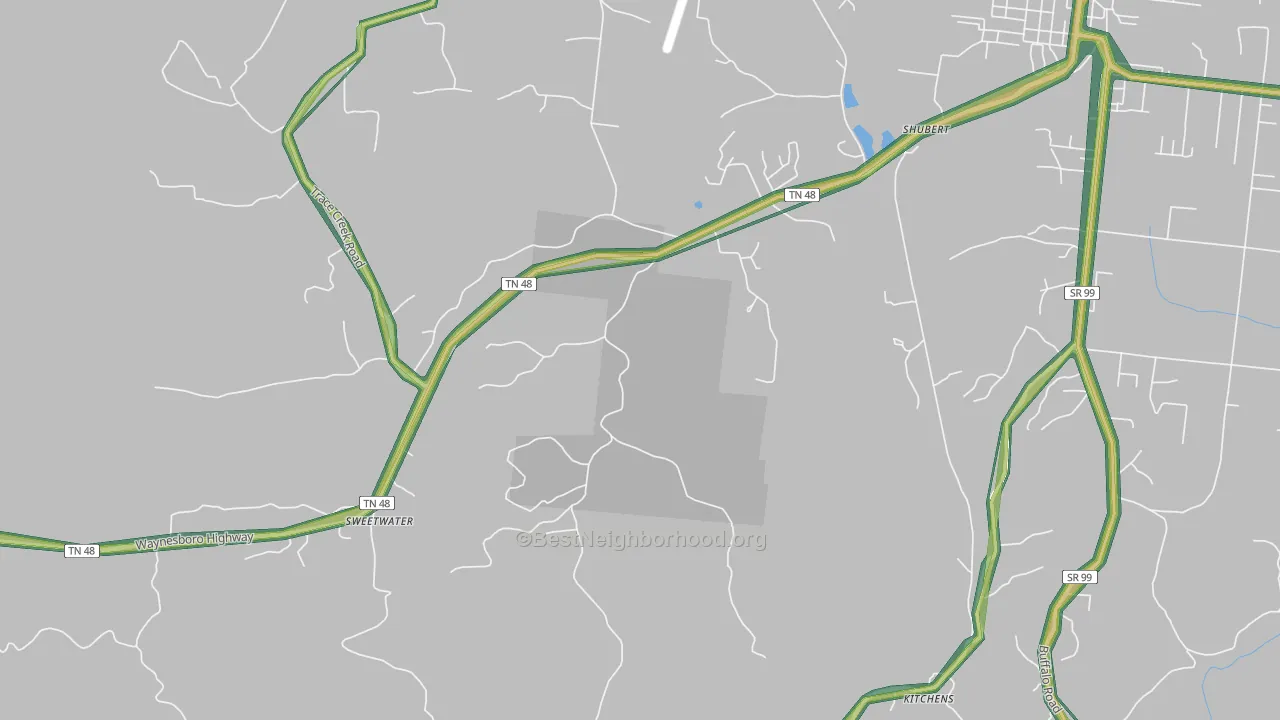 Shubert, TN Map of Noise Levels in Shubert