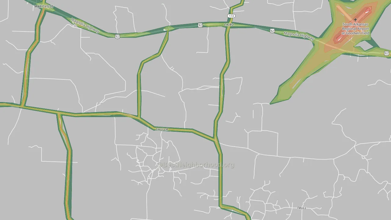 Shuler, AR Map of Noise Levels in Shuler