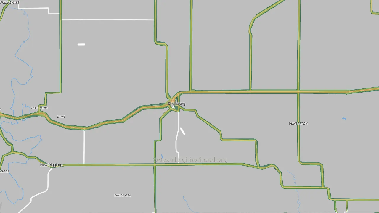 Shullsburg, WI Map of Noise Levels in Shullsburg