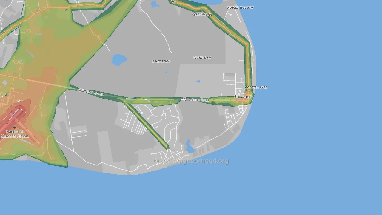 Siasconset, MA Map of Noise Levels in Siasconset