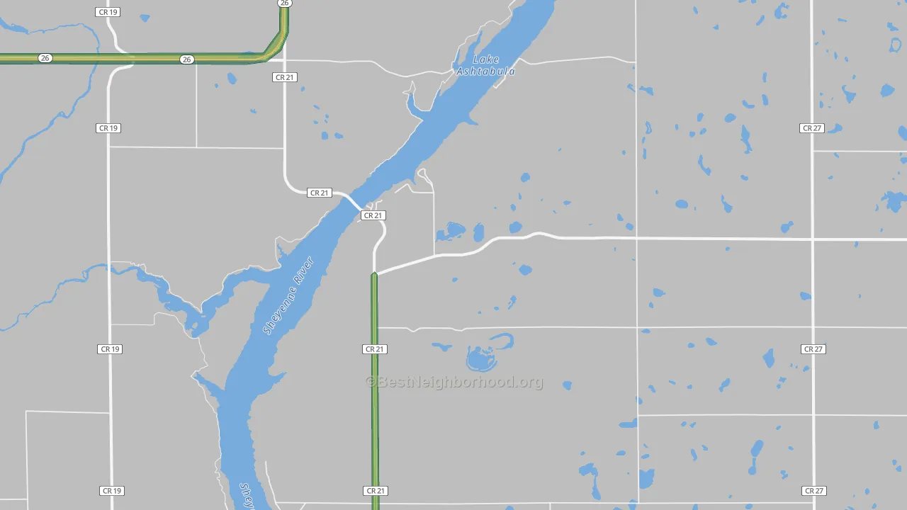 Sibley, ND Map of Noise Levels in Sibley