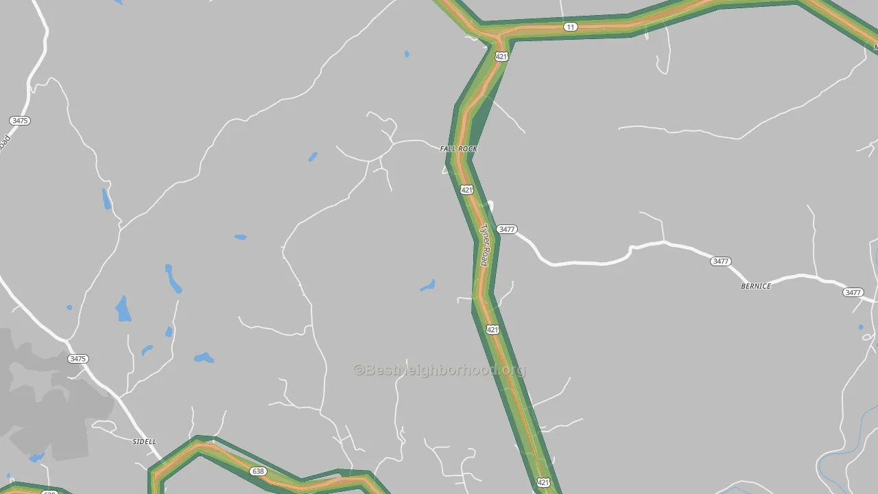 Sidell, KY Map of Noise Levels in Sidell