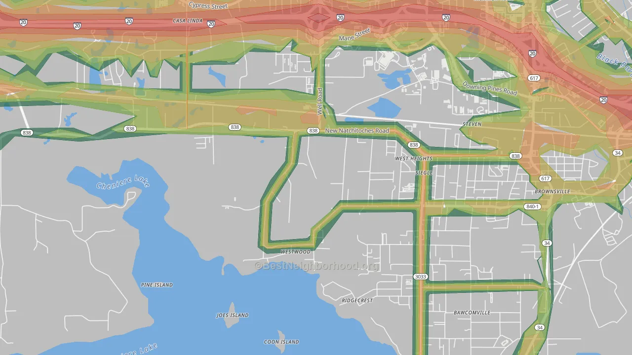 Siegle, LA Map of Noise Levels in Siegle