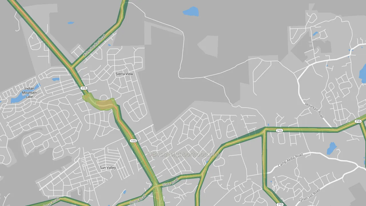 Sierra View, PA Map of Noise Levels in Sierra View