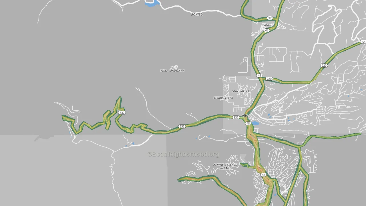 Sierra Vista, NM Map of Noise Levels in Sierra Vista