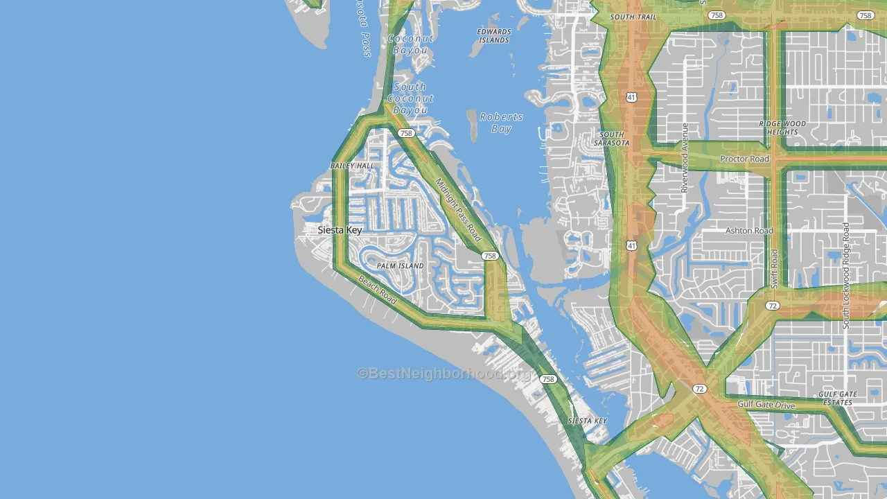 Siesta Key, FL Map of Noise Levels in Siesta Key