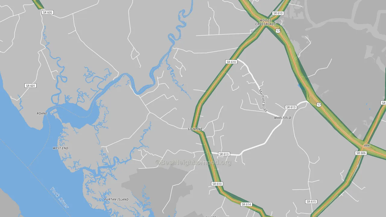 Signpine, VA Map of Noise Levels in Signpine