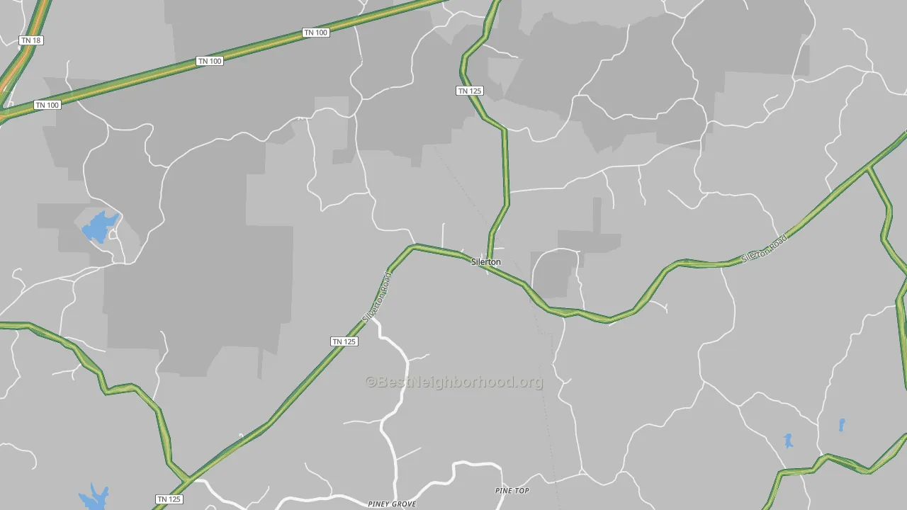 Silerton, TN Map of Noise Levels in Silerton