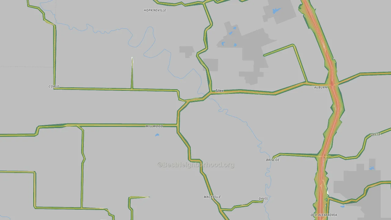 Silex, MO Map of Noise Levels in Silex