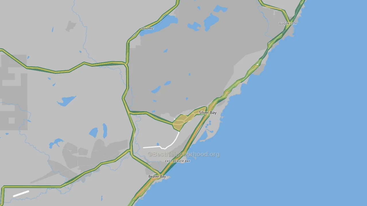 Silver Bay, MN Map of Noise Levels in Silver Bay