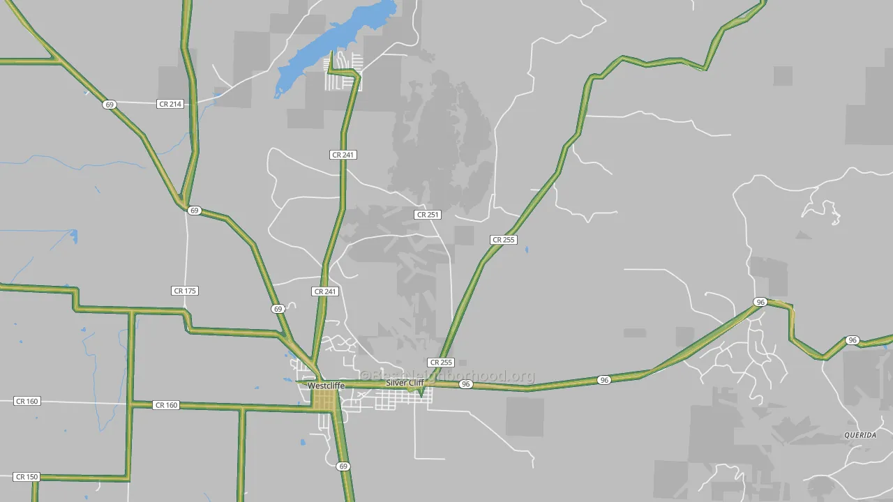 Silver Cliff, CO Map of Noise Levels in Silver Cliff