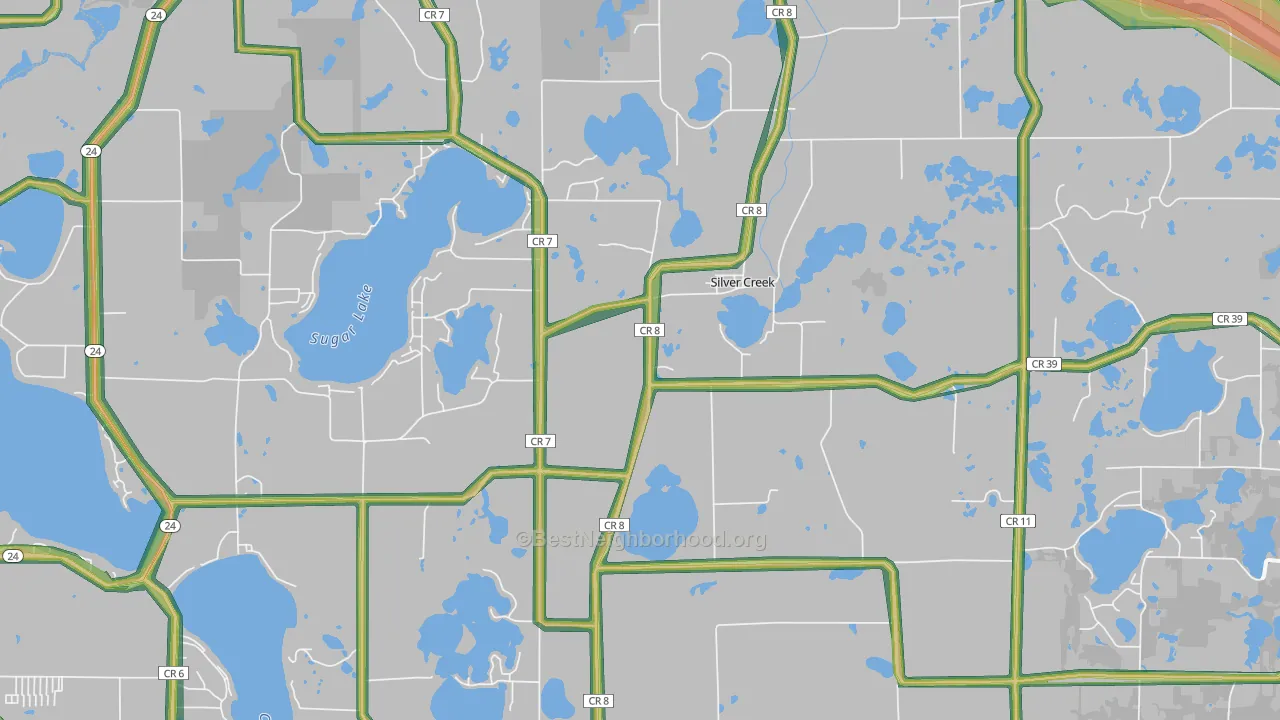 Silver Creek, MN Map of Noise Levels in Silver Creek