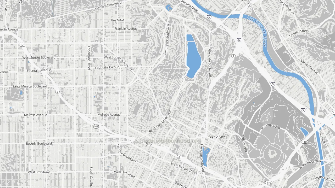 Silver Lake, Los Angeles, CA Map of Noise Levels in Silver Lake