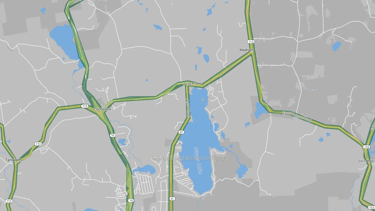 Silver Lake, NH Map of Noise Levels in Silver Lake