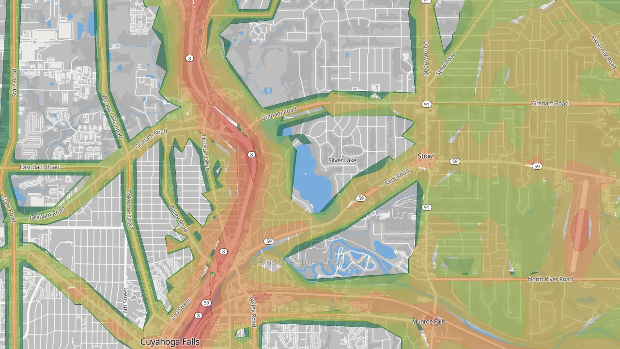 Silver Lake, OH Map of Noise Levels in Silver Lake