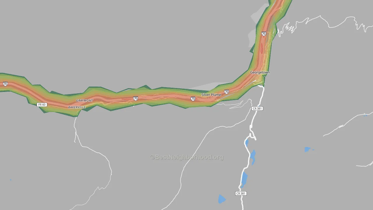 Silver Plume, CO Map of Noise Levels in Silver Plume