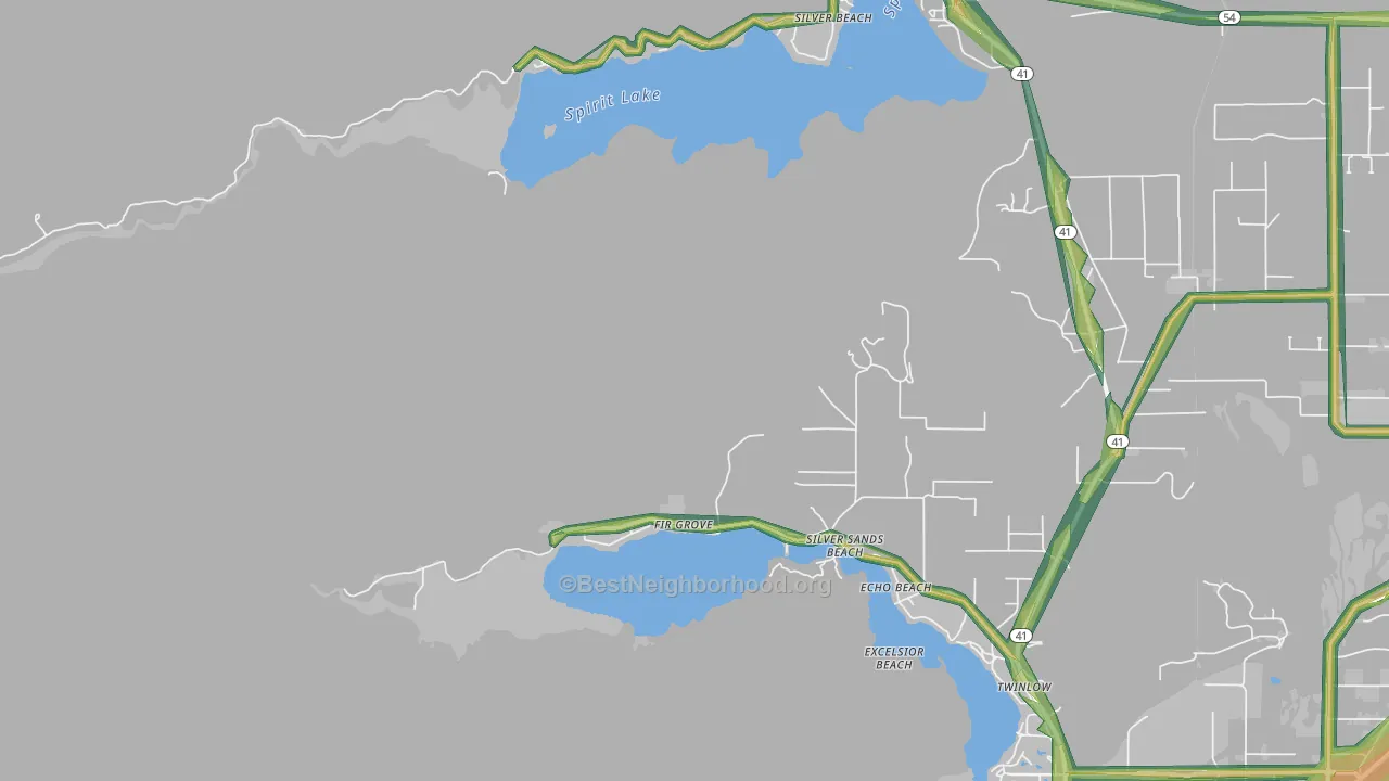 Silver Sands Beach, ID Map of Noise Levels in Silver Sands Beach