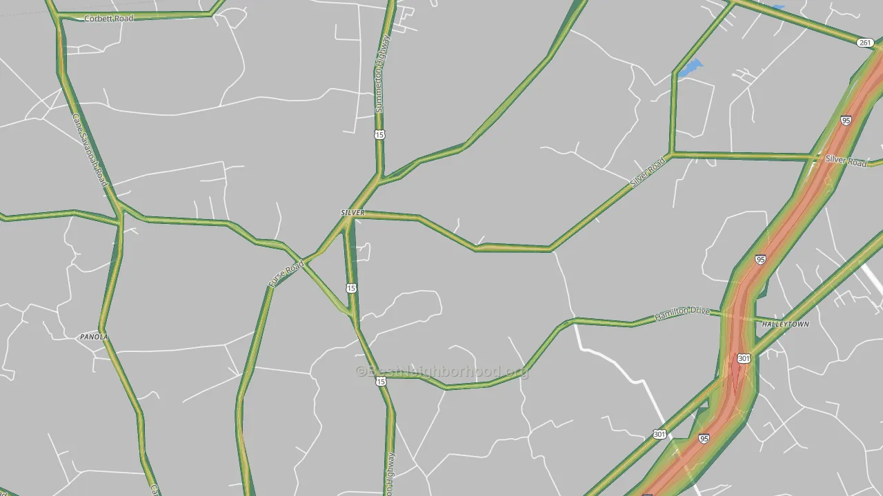 Silver, SC Map of Noise Levels in Silver