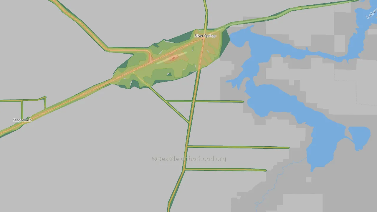 Silver Springs, NV Map of Noise Levels in Silver Springs