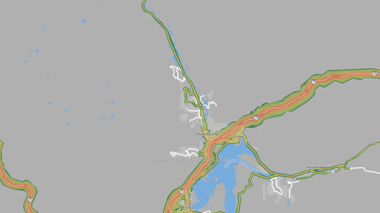 Silverthorne, CO Map of Noise Levels in Silverthorne
