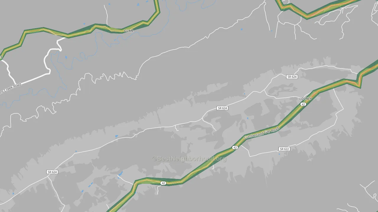 Simmonsville, VA Map of Noise Levels in Simmonsville