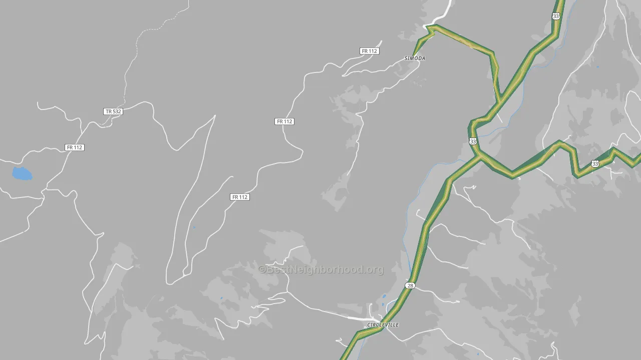 Simoda, WV Map of Noise Levels in Simoda
